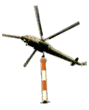 Antennenmontage mit Hubschrauber